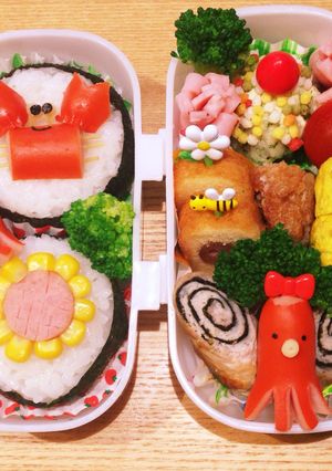 キャラ弁簡単おにぎりキャラ弁可愛いおかず-レシピのメイン写真