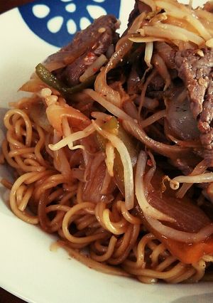 夏バテ撃退☆焼き肉バター麺！-レシピのメイン写真