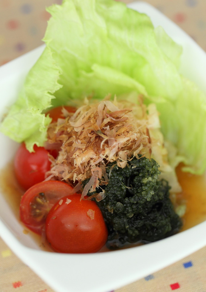 海ぶどうと野菜の和風サラダ-レシピのメイン写真