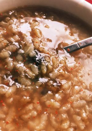 ☆ごはんですよと一味の麦茶粥☆-レシピのメイン写真