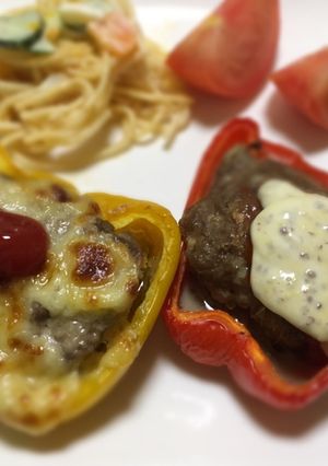 パプリカの肉詰め♡二種-レシピのメイン写真