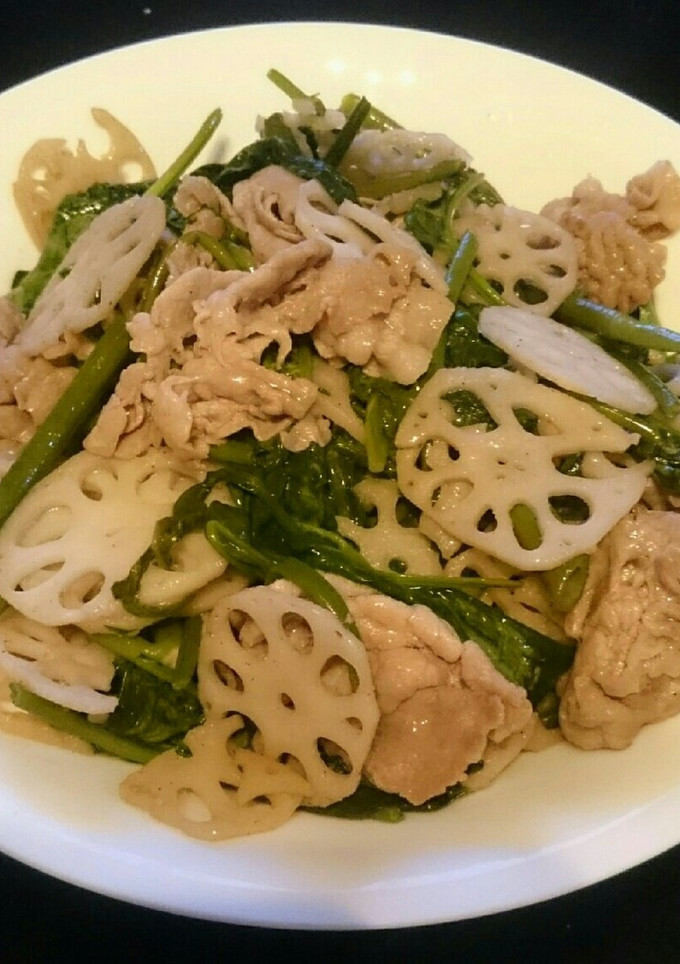 豚肉とれんこんと空芯菜炒め☆-レシピのメイン写真