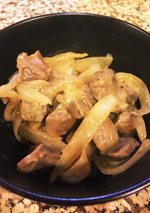 砂肝と玉ねぎのオイスターマヨ炒め-レシピのメイン写真