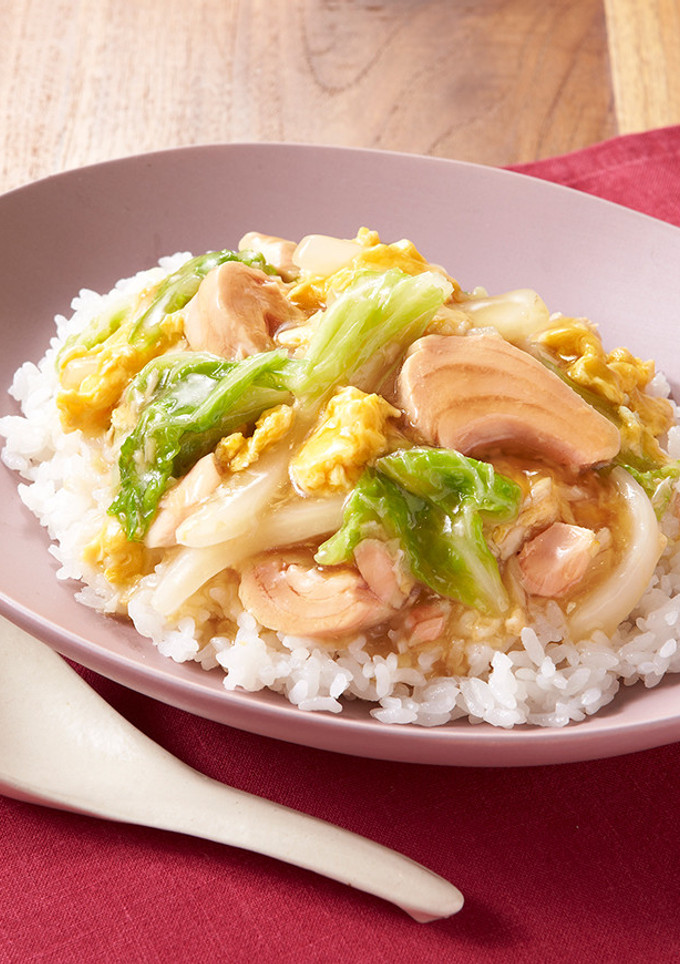 シーチキンと白菜のとろとろ卵あんかけご飯-レシピのメイン写真