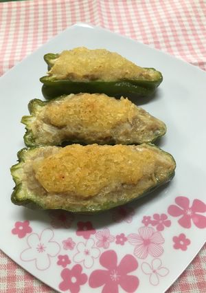 バター風味マーガリンでピーマンの肉詰め♪-レシピのメイン写真