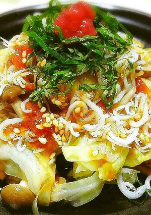 レンジでチン！梅じゃこ野菜たっぷりサラダ-レシピのメイン写真