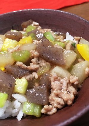 こんにゃく、大根、ズッキーニ麻婆-レシピのメイン写真