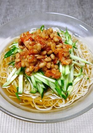 簡単!納豆キムチそうめん-レシピのメイン写真
