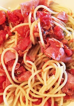 簡単♪トマトとハムのシンプル冷製パスタ-レシピのメイン写真