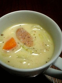 豆乳スープ☆野菜・チョリソー入り♪-レシピのメイン写真