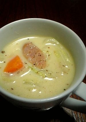 豆乳スープ☆野菜・チョリソー入り♪-レシピのメイン写真