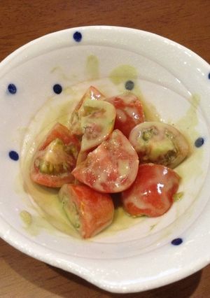 トマトの緑茶ピリ辛ソース和え-レシピのメイン写真
