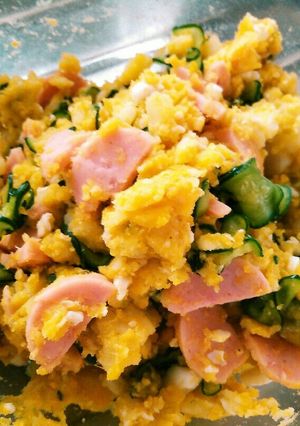 かぼちゃの甘さで食すヘルシーポテトサラダ-レシピのメイン写真