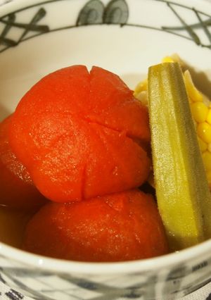 食欲不振に汁ごと食べる冷たいトマトおでん-レシピのメイン写真