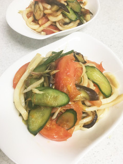 ☆トマト・きゅうり・なすの焼きうどん☆-レシピのメイン写真