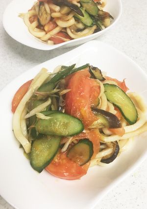 ☆トマト・きゅうり・なすの焼きうどん☆-レシピのメイン写真