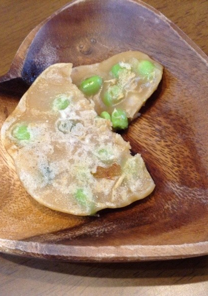 枝豆たっぷりのほうじ茶お焼き-レシピのメイン写真