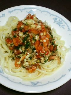 トマトとミョウガの冷製パスタ-レシピのメイン写真