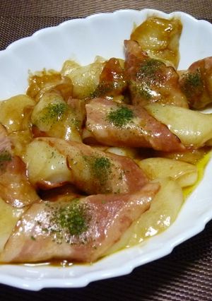 フライパンひとつで簡単!餅ベーコン焼き-レシピのメイン写真