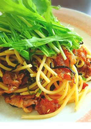 塩昆布と豚肉で旨味upなパスタ☆-レシピのメイン写真