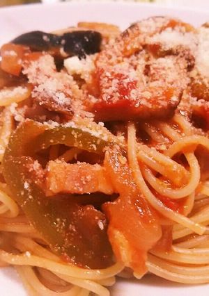 なす・ピーマン夏野菜たっぷりナポリタン！-レシピのメイン写真