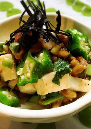 納豆・長芋・夏野菜のねばねば薬味和え♫-レシピのメイン写真