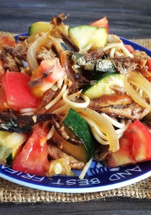いわしと夏野菜のさっぱりスパゲッティ-レシピのメイン写真