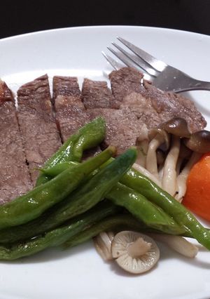 煙、飛び散り知らずレンジでステーキ、焼肉-レシピのメイン写真