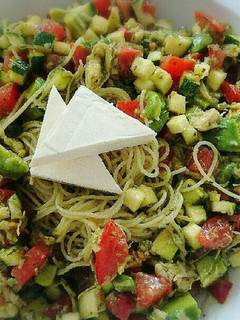 夏にさっぱり!アボカドバジル冷製パスタ♪-レシピのメイン写真