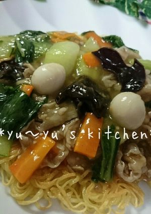 中華三昧で♡簡単に作る餡かけ焼きそば～♪-レシピのメイン写真