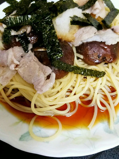 豚肉と椎茸の酒蒸し和風パスタ-レシピのメイン写真