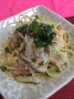 冷製★梅とキャベツとツナの和風パスタ-レシピのメイン写真