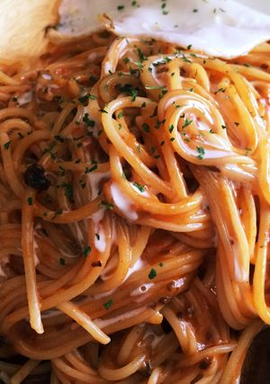 ハヤシソースのチーズ入りパスタ-レシピのメイン写真