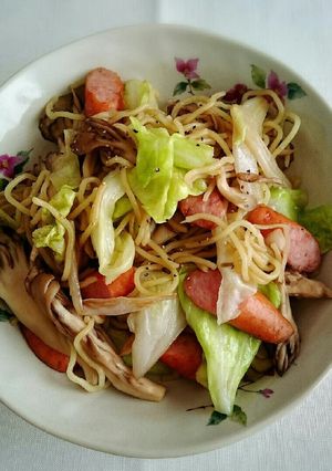 キャベツときのこのパスタ風塩焼きそば-レシピのメイン写真