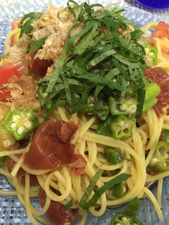 オクラとトマトの梅風味冷製パスタ-レシピのメイン写真