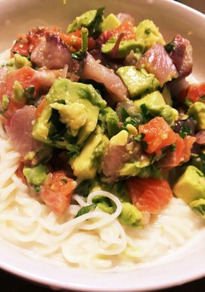 アボカド刺身豆乳そうめん-レシピのメイン写真