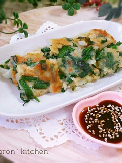 お麩でモッチモチ♥簡単ニラチヂミ-レシピのメイン写真