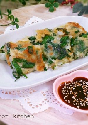 お麩でモッチモチ♥簡単ニラチヂミ-レシピのメイン写真