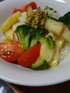 桃入りソーメンサラダ-レシピのメイン写真