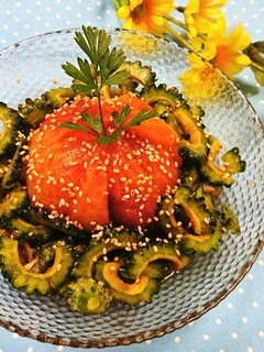 ヘルシー♡トマトとゴーヤのラーポン和え-レシピのメイン写真