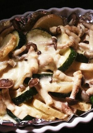 ズッキーニ&ポテトチーズ焼き(鶏肉)♪-レシピのメイン写真