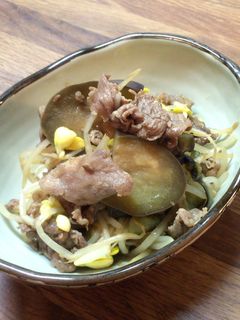 ナスとモヤシと牛肉炒め♪-レシピのメイン写真