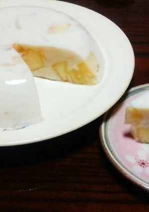 寒天パパ使用フレッシュピーチの豆乳ゼリー-レシピのメイン写真