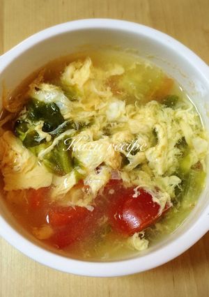 さっぱりトマトとレタスの卵スープ-レシピのメイン写真
