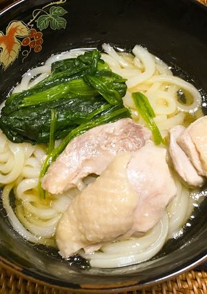 鶏肉とほうれん草の薄味出汁うどん-レシピのメイン写真