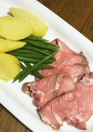 電子レンジで豚肩ロースかたまりの生姜蒸し-レシピのメイン写真