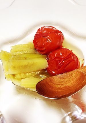ベジブロスで作る♡茄子とトマトの煮びたし-レシピのメイン写真