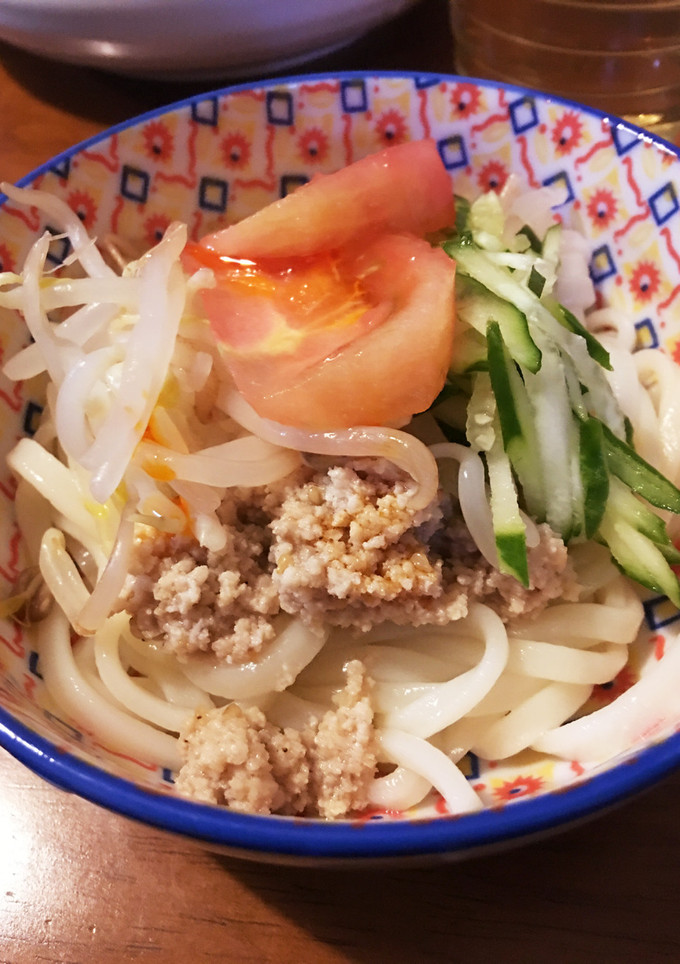 挽肉と野菜乗っけ冷やしうどん坦々風-レシピのメイン写真