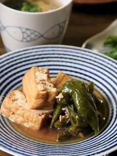 厚揚げとピーマンのそぼろ煮-レシピのメイン写真