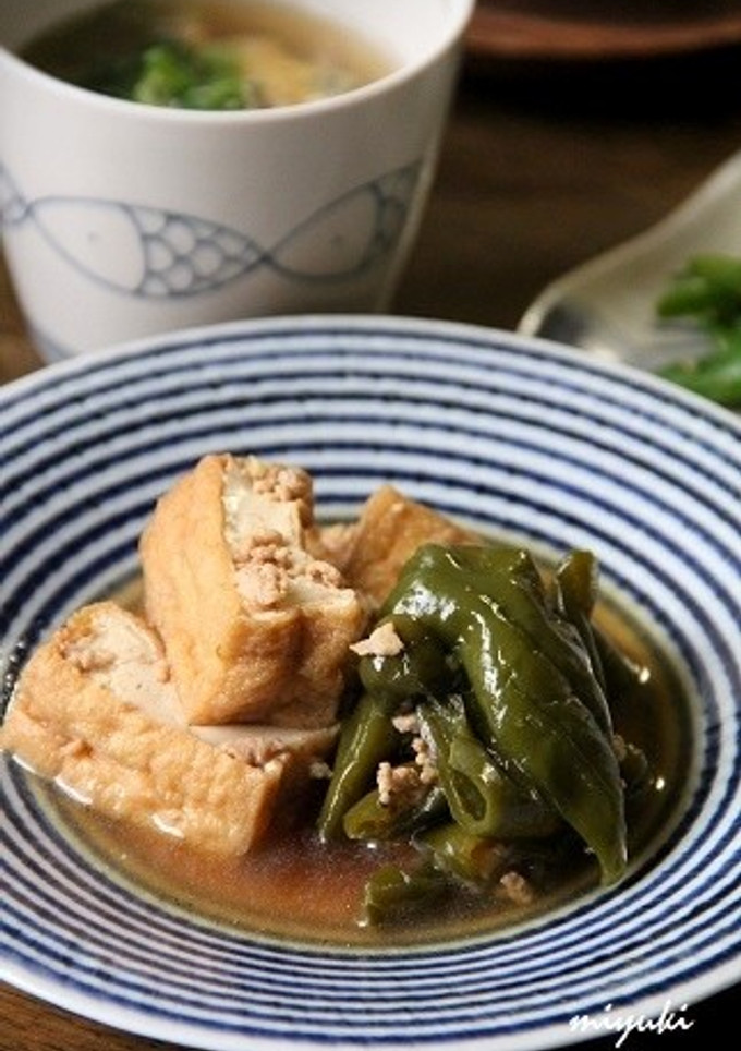 厚揚げとピーマンのそぼろ煮-レシピのメイン写真